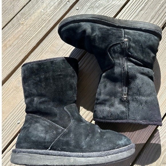 UGG Suede Boots Black Winter Women's 10 - Picture 8 of 12